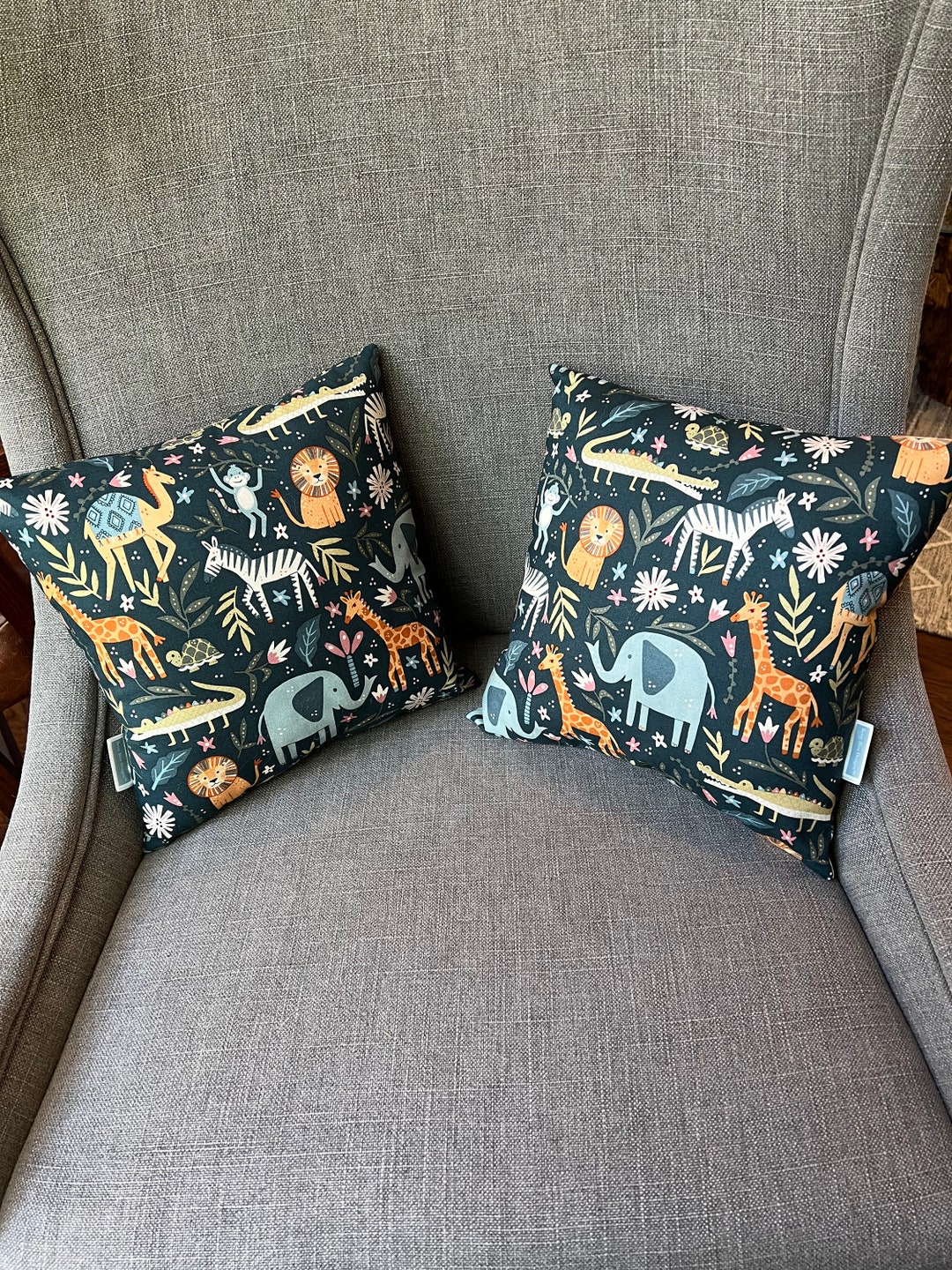 Pair of Zoo Animal Pillows Zoo Pillow Zoo Animal Pillow Etsy