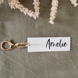 Personalised Keyring | WHITE | Acrylic Keyring | Custom Keychain  | Keychain | Custom Keyring | Hens | Bridesmaid | Gift | Birthday