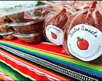 Mexican Candy Apples and Gummies Enchilados