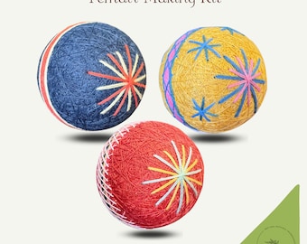 Temari DIY Kit Beginner -level - Temari Cross Stitch Embroidery Kits Car Hangings Home Decor Christmas ornament gift
