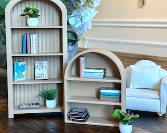 Mini Bookshelf Decor | 3D Printed Tiny Bookshelf | Book Nook Shelf | Miniature Shelf for Books & Plants | Desk Decor | Dollhouse Shelf