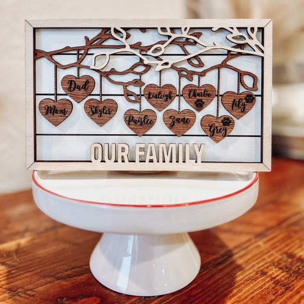 Family Tree Wood Frame | Mother's Day | Father's Day | Grandma Gift | Mom Gift | Adoption Gift