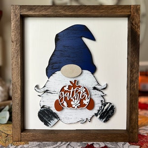 Interchangeable Gnome holidays sign/gnomes/seasonal signs/home decor/Farmhouse decor