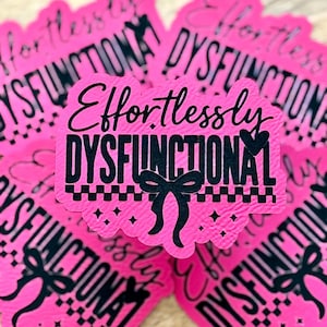 Effortlessly Dysfunctional Leatherette Patch – Heat Adhesive Hat Patch – Funny DIY Patch for Hats, Bags, or Jackets – Craft Supply