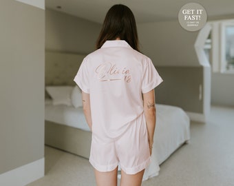 13th Birthday Pyjamas. Personalised Teenager 13th Birthday Pjs. Thirteenth Birthday Pyjamas. Satin Pjs 13th Birthday satin Pyjamas. Etsy
