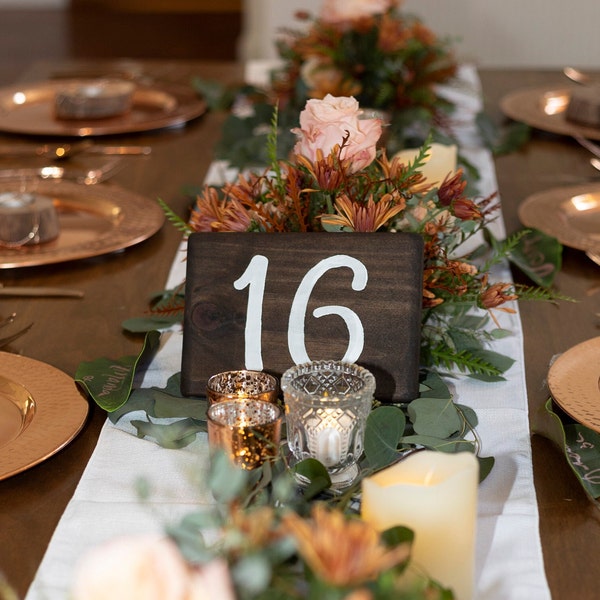 Wooden wedding table numbers