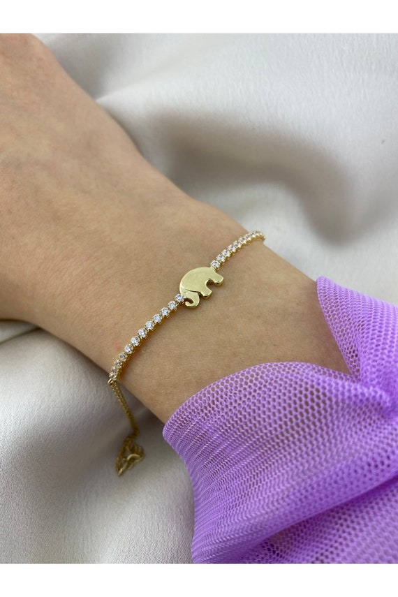 Buy 14k Solid Gold Lucky Elephant Bracelet Online in India - Etsy