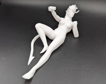Karlach beeldje - 3D-geprinte verboden fantasiegodin - prachtige pennenhouder in weelderige lingerie