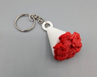 Rose Valentines keychain gift 3d printed