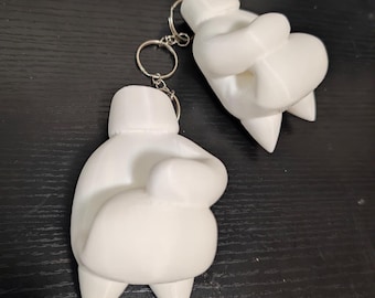 Echidna Knuckles dual gloves keychain - gamer fan gift, 3d printed