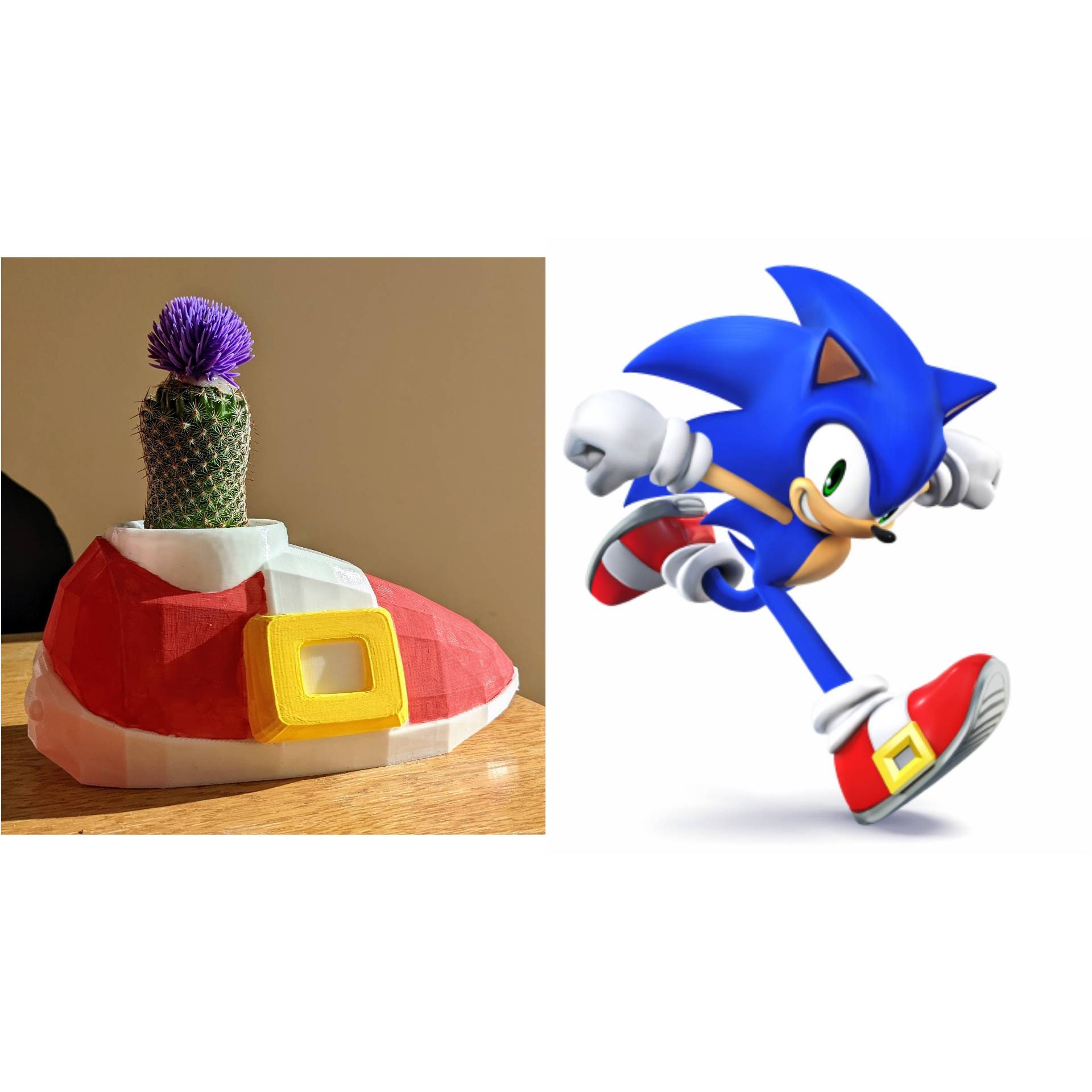 Shadow the Hedgehog Shoe Planter 3D Printed Sonic the 