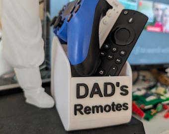 Dad's Ultimate Remote Caddy / Holder - Personalized 3D Printed Organizer for the TV King!