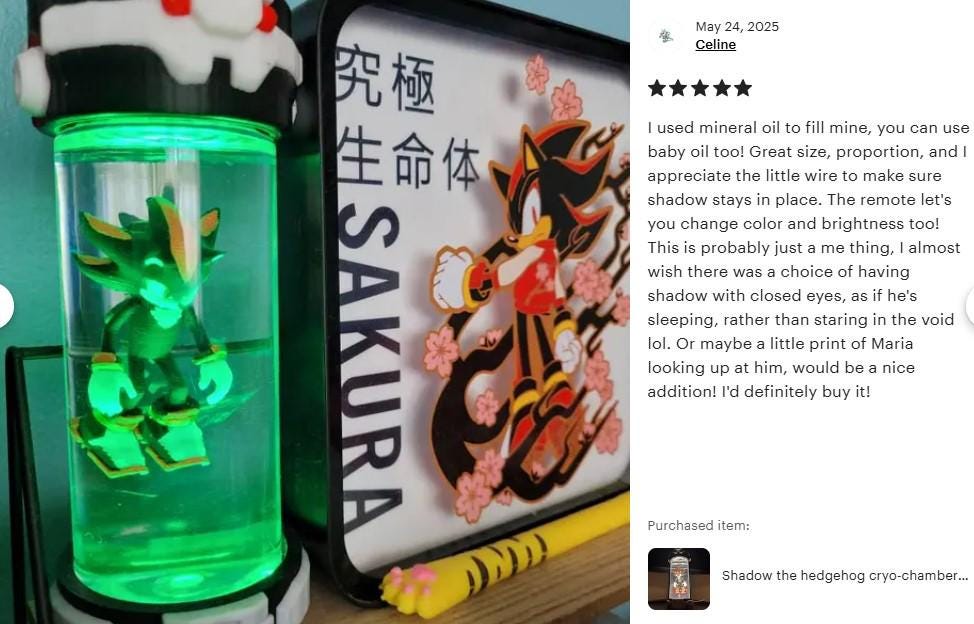 RGB Edgy Speedster Hedgehog Cryo-chamber Lamp - Blue Hedgehog