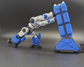 Blue Push-bot gamer Phone stand. 3D printed. Push-bot