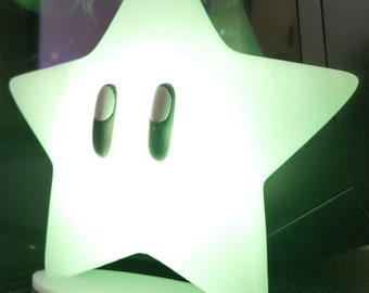 Lámpara de estrella de Mario Galaxy: luz RGB inalámbrica para juegos, impresa en 3D.