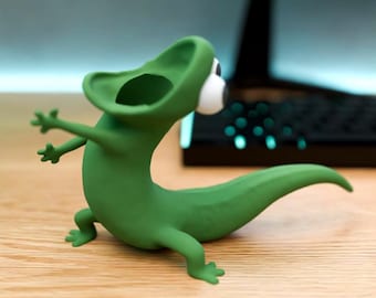 Hoppers Tom Lizard Paper Clip Pen Holder, Shouting Desk Organizer Storage