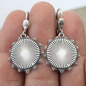 Retro Sun Earrings, Silver Sun Earring, Statement Earrings, Dangle Earrings, Handmade Sun Earrings, Gift For Her, Sunny Earring, ZMB1075