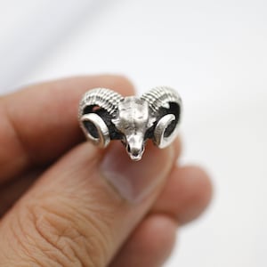 Adjustable Ram Horn Ring, Ram Head Ring, Aries Ring, Horoscope Ring , Brass Ram Ring, Horn Ring, Animal Ring, Gothic Ring, Boho ring, RB374