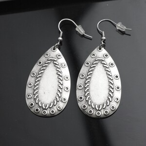Large Silver Earrings, Big Drop Earrings, Fancy Earrings, Unique Design Earrings, Boho Earrings, Long Earrings, Modern Earring, EB155