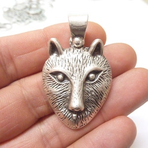 Wolf Head Pendant, Wild Animal Pendant, Wolf Pendant, Wolf Accessory, Wolf Jewelry, Wolf Necklace, Animal Pendant, Animal Jewelry, PB63