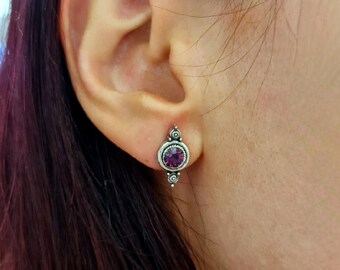 Swarovski Crystal Stud Earrings, Elegant Rhinestone Earrings, 6mm Crystal Earrings, Round Stones Stud Earrings Made With Swarovski,Gifts e07