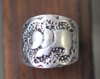 Silver Elephant Ring, Indian Boho Ring, Chunky Elephant Ring, Silver Animal Ring, Adjustable Ring, Unisex Elephant Ring, RB421