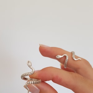 Adjustable Snake Ring Silver, Adjustable Serpent Ring, Snake jewelry for women, Gift for her,  Stacking Animal Ring, Wrap Snake Ring,RB390