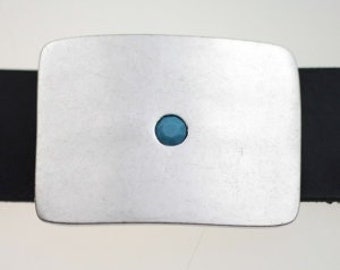Rectangle Belt Buckle With Swarovski Crystal 1088, Unisex Belt Buckle, Metal Belt Buckle, Decorative Belt Buckle, Leather Belt Buckle, GSB82