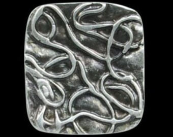 Silver Square Ring, Handmade Boho Ring, Square Ring, Fancy Ring, Brass Jewelry, Spiral Pattern Ring, Oxidized Ring, Gothic Ring, RB1140