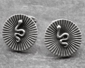 Snake Earrings, Silver Serpent Earrings, Snake Studs, Snake Jewelry, Animal Earrings, Boho Earrings, Minimal Silver Earrings, ZMB987
