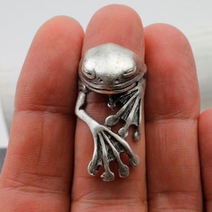Adjustable Frog Ring, Animal Ring, Frog Prince Ring, Silver Frog Prince, Spirit Animal Ring, Streetwear Ring, Ampfibian Ring, Gifts  RB161as