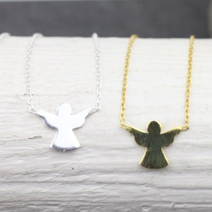 925 Sterling Silver Angel Necklace, Mini Angel Necklace, Angel Jewelry, Silver Angel, Gold Guardian Angel, Dainty Jewelry, Bırthday Gift,