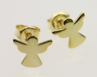 925 Sterling Silver Angel Studs, Mini Angel Earrings, Angel Jewelry, Silver Angel, Gold Guardian Angel, Dainty Jewelry, Christmas Gift