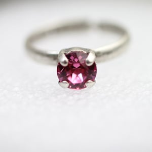 Mini Swarovski Crystal ring, Small Crystal Ring, Crystal Round rings, 70+ color options, Rhinestone Rings, Gift for Girlfriend, Gift for Her