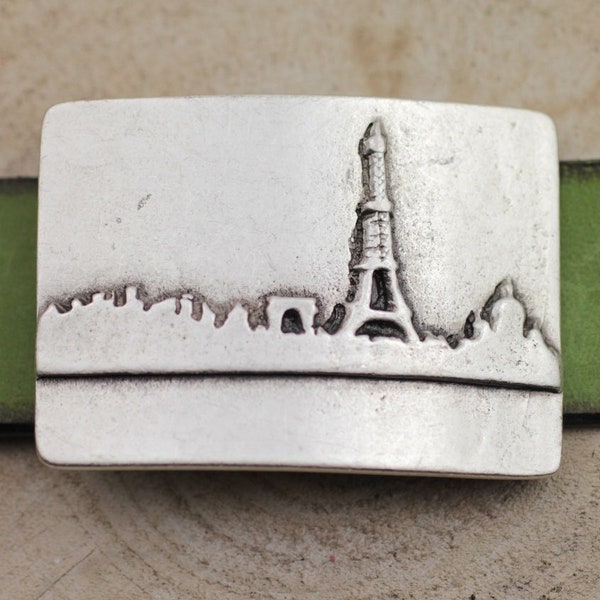 Boucle de ceinture de ville de Paris, accessoires de tour Eiffel, boucle de ceinture de silhouette de Paris, boucle de ceinture de ville, boucle de ceinture unisexe, GSB260as