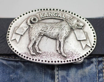 Dog Belt Buckle, Kangal Belt Buckle, Animal Belt Buckle, Dog Belt Accessory, Doglover Gift, Unisex Custom Leather Belt Buckle,GSB252as