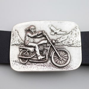 Motorcycle Rider Belt Buckle, Rocker Belt Buckle, Chopper Belt Buckle, Chopper Accessory, Steampunk Belt, Gift For Motorcycle Rider, GSB254