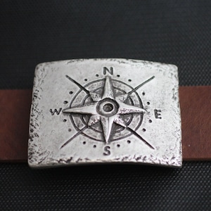 Compass Belt Buckle, Sailor Belt Buckle, Snap For Leather Belt, Unisex Belt Accessories, Leather Belt Buckle, Gift For Sailors, GSB153ds