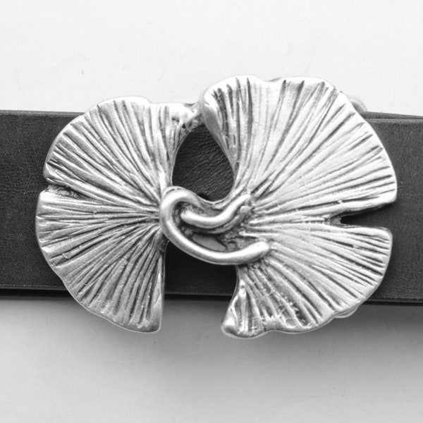 Leaf Buckle Belt Gold/Black main image 0