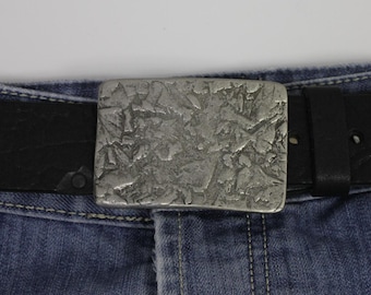 Lasting Bonds, Special Design, Textured Silver Belt Buckle, Touch of Earth, Handcrafted Details: Hammered Silver Belt Buckle GSB95ds