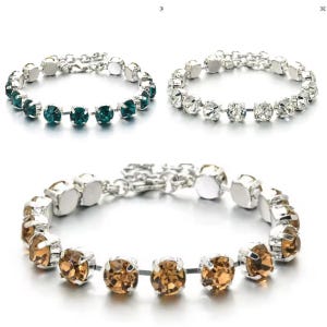Crystal Tennis Bracelet, Crystal Bracelet, Cup Chain Bracelet, Rhinestone Bracelet, CRYSTAL CLEAR 8mm Charm Bracelet, Premium Crystal, Gifts
