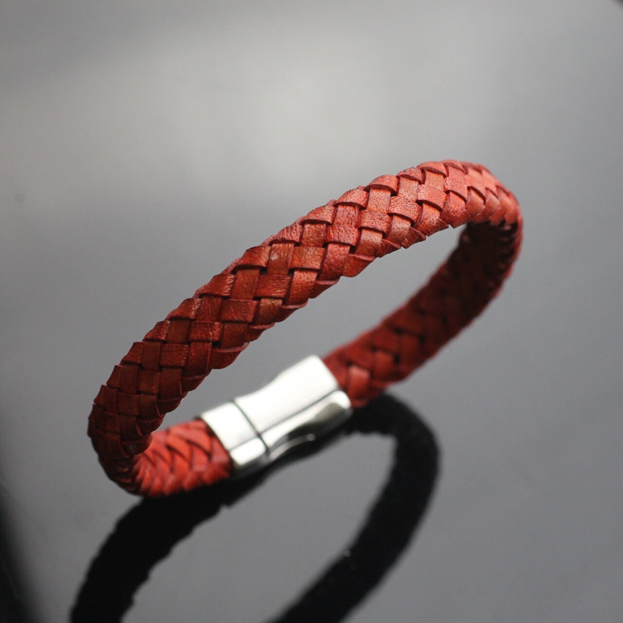 Leather Bracelet With Magnet Closure, Unisex Colorful Leather Bracelet With Magnet Closure, Unisex Colorful
