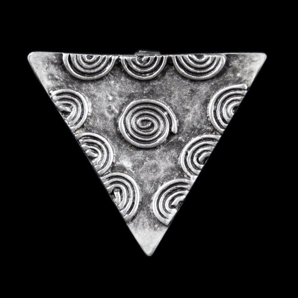 Triangle Pendant, Spiral Triangle Pendant, Spiral Pendant Necklace, Triangle Accessory, Handmade Pendant, Gothic Pendant, Large Pendant,PB37
