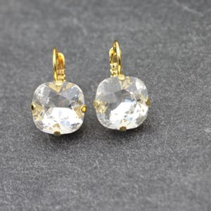 Orecchini di cristallo scintillanti da favola, riflettono l&#39;eleganza dei tuoi sogni, orecchini di cristallo della prima luce primaverile, eleganza toccanteF14-12go-sw