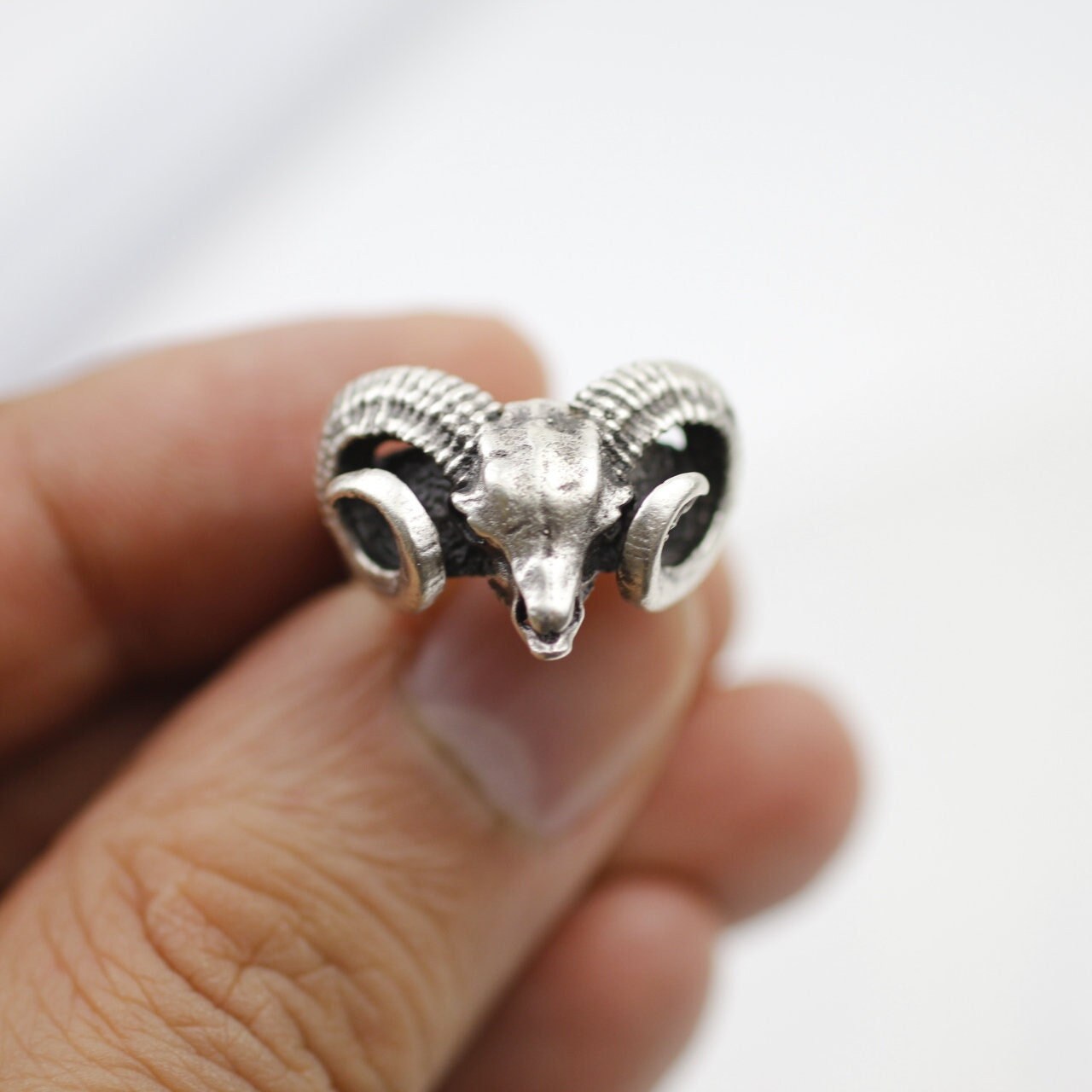 Bague Bélier Argent Massif 56-57 – Signe Astro Bouc, Qualité Top !