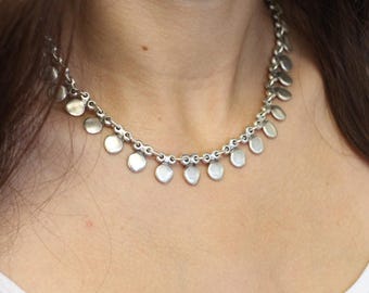 Vintage Boheemse damesketting met meerdere rijen, zilver met sterhanger voor vrouwen en meisjes, 4 rijen gepersonaliseerde strasssteentjes, modieuze sieraden, boho-halsketting, choker
