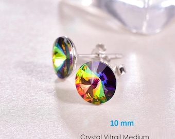 10mm Swarovski Crystal Stud Earrings, Genuine Crystal Earrings, Dazzling Wedding Jewelry, Everyday Sparkle, Large  Selection, Christmas Gift