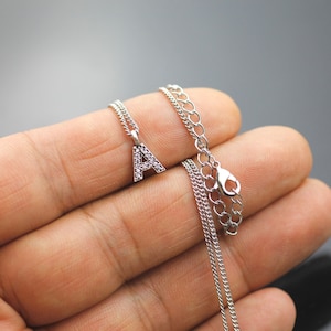 Collar con nombre personalizado, letras de diamantes de imitación y dijes de estrella, collar con diamantes de circonita cúbica, joyería con iniciales, regalo personalizado ZMB965go