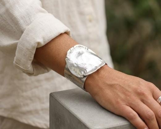 Brutalist Bangle Sterling - Etsy