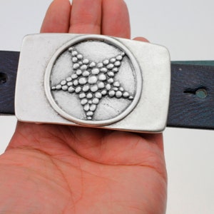 Star Belt Buckle, Pentagram Belt Buckle, Gray Silver Belt Buckle, Unisex Star Belt Pin, Cowboy Belt Buckle, Cherif Belt Buckle, GSB15as